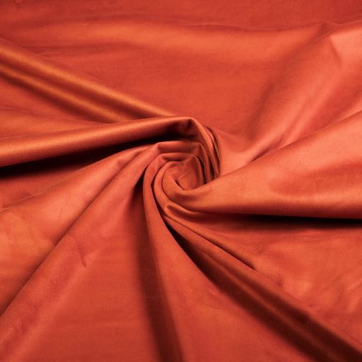 Stretch Suede Fabric Brick Red