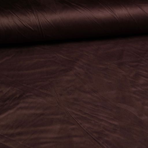 Stretch Suede Fabric Dark Brown