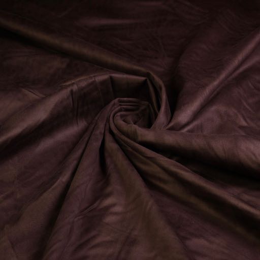 Stretch Suede Fabric Dark Brown