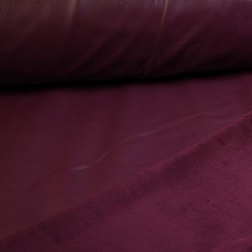 Stretch Leather / Velour Fabric Bordeaux / Burgandy