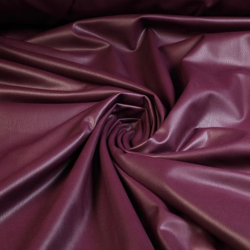 Stretch Leather / Velour Fabric Bordeaux / Burgandy