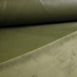 Stretch Leather / Velour Fabric Olive