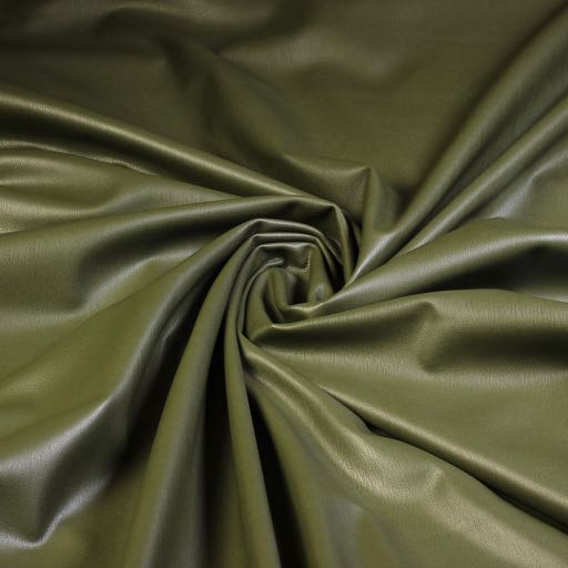 Stretch Leather / Velour Fabric Olive