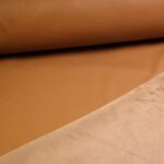 Stretch leather / velour fabric cognac
