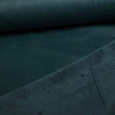 Stretch Leather / Velour Fabric Petrol