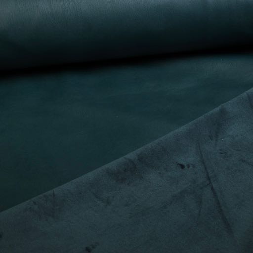 Stretch Leather / Velour Fabric Petrol