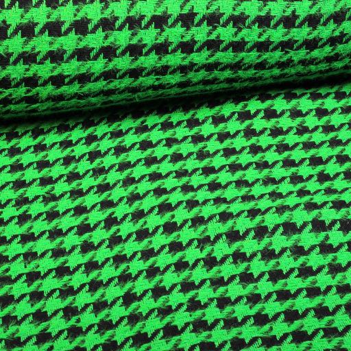 Tweed Fabric Pied de Poule Green