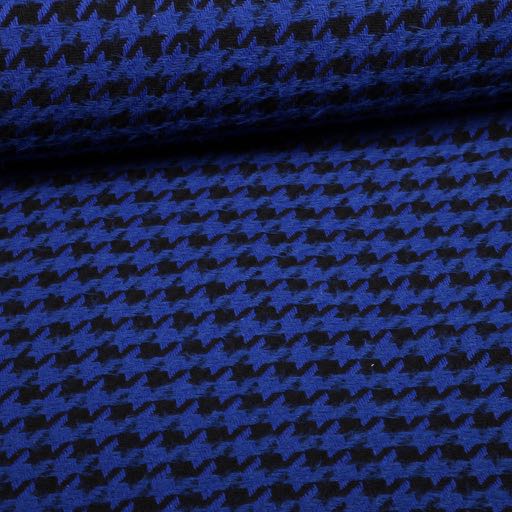Tweed Fabric Pied de Poule Cobalt