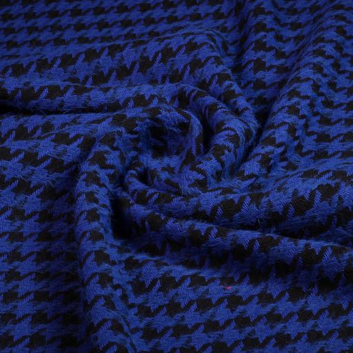 Tweed Fabric Pied de Poule Cobalt